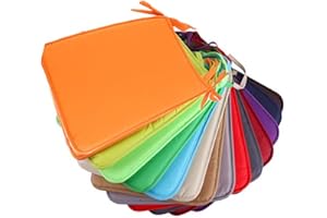 Waigg Kii Lot de 2/6/8 Coussins de Chaise avec Attaches 40 x 40 cm, Coussins de Chaise de Salle à Manger antidérapants pour Chaise de Jardin intérieur/extérieur