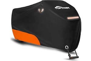toptrek Plandeka na motocykl Outdoor XXL z paskami odblaskowymi 245 x 105 x | 210D pokrowiec na motocykl, wodoodporny, garaż na motocykl, odporny na warunki zimowe, z workiem na motorowery, skutery