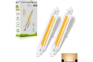 Dvnoua R7S LED 118mm Dimmerabile 20W, Lampadina R7S LED 118mm Equivalente a 200W Lampada Alogena, Lampada R7S LED Bianco Caldo 3000K 2000LM Nessun Sfarfallio, Illuminazione Fascio 360°, 2 Pezzi