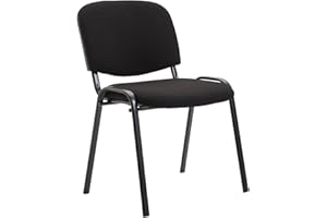 ‎CLP CLP Stapelbarer Besucherstuhl Ken Stoff I Komfortable Polsterung Mit Metallgestell Und Rückenlehne I Stabil, Für Wartezimmer Und Konferenz-Raum, Farbe:schwarz