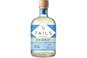 Tails Cocktails Gin Gimlet, creato con gin Bombay Sapphire, cocktail pronto da bere premiscelato, 4 drink da cocktail bar, Vol. 14,9%, 50 cl / 500 ml