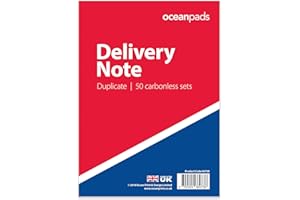 oceanpads Delivery Note Book Duplicate, A5 148 x 210mm, 2-Part Carbonless Paper (Product Ref. 69738)