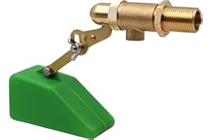 MASXIRCH Valvola in ottone da 1/2 pollice con valvola a galleggiante in plastica con braccio regolabile Valvola a galleggiante automatica per serbatoio Secchio Piscina Cavallo Bovini Bestiame abbeveratoio