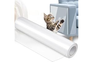 POWMAG Folia chroniąca przed zadrapaniami dla kotów, samoprzylepna folia ochronna na zarysowania, przezroczysta, do mebli, kanap, ścian, drzwi (30 cm x 5 m)
