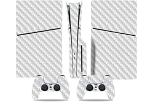 SAMTN Décalcomanie pour PS5 Slim Console Disk Edition, Sticker Cover (Blanc)