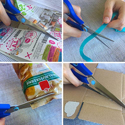 Bestpoint ® Scheren-Set 3-teilig aus gehärtetem Edelstahl mit Gummigriff | bestehend aus Haushaltsschere (Küchenschere/Büroschere), Bastelschere und Schneideschere | auch für Linkshänder - 2