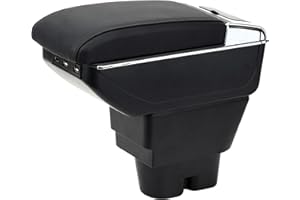 ‎YJYWZH YJYWZH für Peugeot 207 207CC Armlehnen Mittelarmlehne mit Ablagefach und Getrankehalter USB-Anschluss Autozubehör Konsole Armauflage