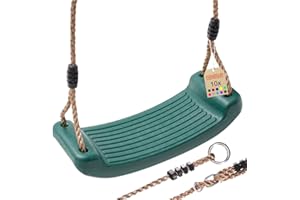 TRIBECCO columpio, parque infantil, asiento antideslizante, columpio de plástico, tablero de columpio (verde)