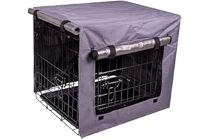 allpetsolutions Dog Crate Cover Quiet Time Pet Cage Cover | Durable Windproof Waterproof Pet Kennel Cover L - Fits Most 42 inch Dog Crates