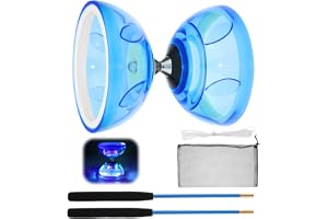 LED-Diabolo med kullager, 4,5 mm Diabolo jonglerset lysande i mörkret för barn och vuxna, Yoyo Profi, jongleringsbollar, cirkusleksaker