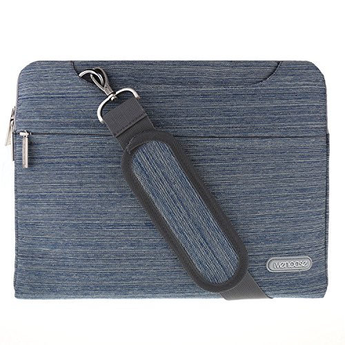 ivencase – Hülle Aktentasche Tasche Schultertasche für 15-15.6 Zoll Laptop / Notebook / Computer / MacBook Pro 15.4 / MacBook Pro with Retina Display 15.4 – blau - 8