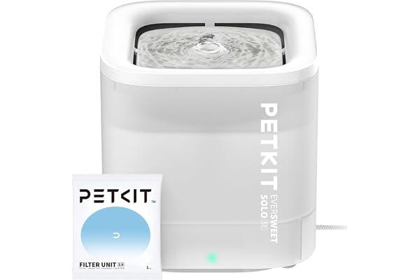 PETKIT CYBERTAIL Fontaine à Eau pour Chats, avec Pompe à Eau sans Fil, Moins de 25dB, Filtre 3.0, Equipé de Lumières LED, Capacité de 1,8L pour Chats Chiens et D’Autres Animaux de Compagnie