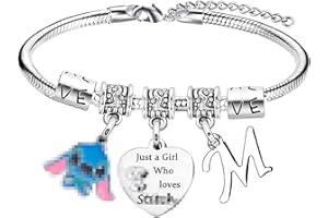 WAECEIP St** Bracelet with Initial Letter Bracelets for Women Girls Birthday Christmas St** Gifts St** Stuff Just A Girl Who Loves St**