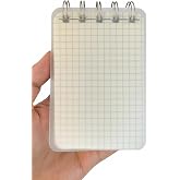 Spelt Mini Boy 7,4X10,5 Cm Spiralli Telli Kareli El Not Defteri 100 Yaprak Şeffaf Sert Kapaklı A7 Defter