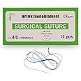 B-Arm Sterile Nylon Suture Thread (Pack of 12) With Needle |Non-Absorbable USP 4-0 / 1.5 Metric | Suture Thread For Surgery With 19mm Reverse Cutting Needle Included In Each Pack | Durable Suturing Thread