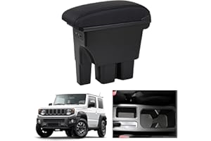 SOEKODU Caja de Reposabrazos de Coche para Suzuki Jimny 2018-2023 Cuarta Generación JB64/JB74, Reposabrazos Doble Capa con 3 Puertos de Carga USB, Caja de Almacenamiento Consola Central