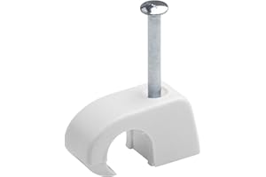 Meister Express-Schelle 7 - 11 mm - weiß - 50 Stück im praktischen Set - Zur Fixierung von Kabeln & Leitungen - Inkl. vormontiertem Nagel / Haftclips / Kabelschellen / Nagelschellen / 7454150