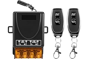 PUISENO Funk Fernbedienung Schalter AC 220V-230V mit 30A Relais Empfänger und 2 Sender Funksteuerung,Ideal für Licht, Pumpen, Haushaltsgeräte Landwirtschaft Bewässerung und elektrische Geräte