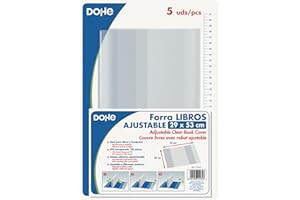 DOHE 91431 – Pack of 5 Protective Covers for Books and Notebooks, 53 x 29 cm