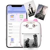 Mini Cep Yazıcı Taşınabilir Bluetooth Kablosuz Şarjlı 6 Rulo 3 Kalem Seti Hediye Pembe Yazıcı