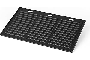 Onlyfire 44 x 24.5 cm Plaque de Cuisson Réversible en Fonte pour Barbecue à Gaz et Cuisinière à Gaz- Plaque Plancha Universelle en Fonte - Plaque à Griller pour BBQ - Plaque de Grill pour Barbecue