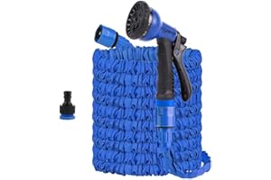 Yiting 25ft/50ft/100ft/125ft/150ft/200ft Expandable Garden Hose, 3X Expanding Magic Water Hose Pipe 150ft/45m, Flexible Garden Hoses with 8 Function Nozzle Spray and 3/4"&1/2" Hose Connector Fittings