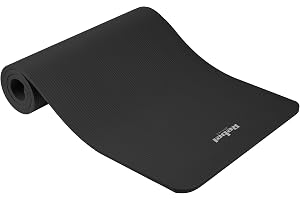 Högkvalitativ yogamatta för pilates, fitness och yoga REBEL ACTIVE RBA-3151-BK; 183 x 61 cm, tjocklek 1,5 cm, NBR