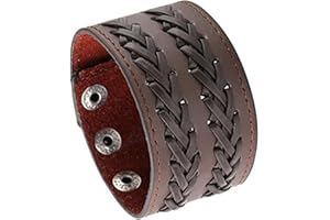 MILAKOO Lot de bracelets réglables en cuir unisexe avec clous en métal style biker