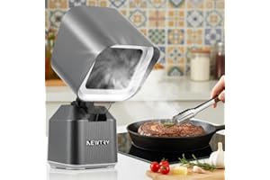 NEWTRY Portable Range Hood, Mini Desktop Cooker Hood, 3600 RPM Strong Suction Power Extractor Fan with 2 Washable filters for Home Kitchen RV Outdoor BBQ Hotpot