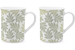 Larah by BOROSIL Maria Opalware Mug Set of 2 Pcs Tea/Coffee Mugs, 350 ml Each Microwave & Dishwasher Safe, Bone-Ash Free Crockery Set Ideal for Daily Use & Gifting White