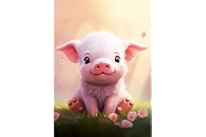 Siyurongg Kit per pittura diamante 5D, kit pittura digitale, Mosaico kit, Accessori arte diamante, Tema Maiale Rosa Anime, Adatto adulti per bambini decorazione parete di casa Dono perfetto - 30x40cm