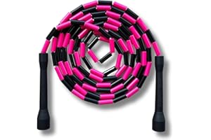 ELEVATE ROPE Elevate lina profesjonalna zroszona skakanka - regulowana 3 m, wysokiej jakości koraliki i lina poliestrowa - do freestyle, cardio i sztuczek, nadaje się do wszystkich poziomów i użytku wewnątrz/na