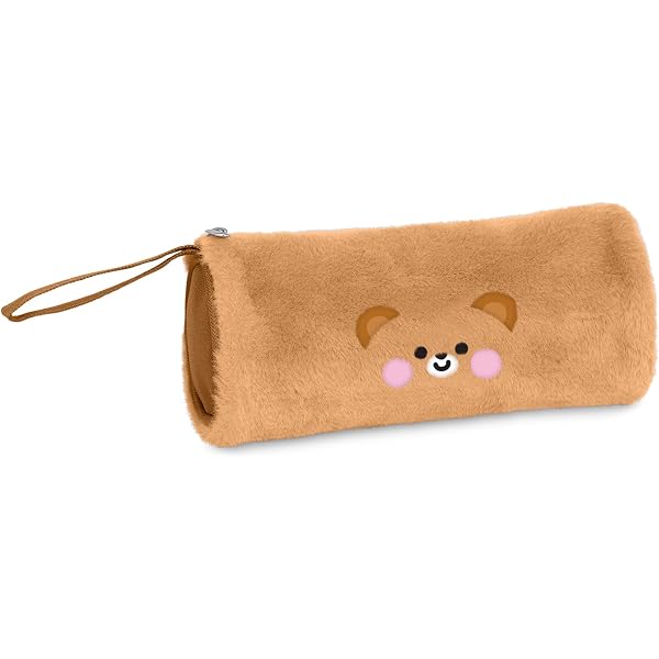 Wedo Fluffy Astuccio In Peluche Di Poliestere Con Sfera In Pelliccia - Portapenne Morbido Blu/Grigio, 24,5x11,5x4 Cm - 2