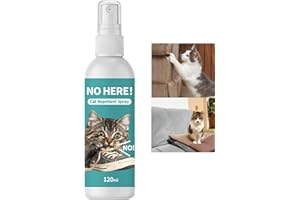 CHUNBIN 120ML Cat Repellent Spray,Cat Deterrent Spray Indoor & Outdoor Use,Anti Scratch C/at Spr/ay,Stop C/ats Scratching Furniture & Carpet,for Sofas,Carpets,Safe & Effective C/at Training Spr/ay,Easy to Use