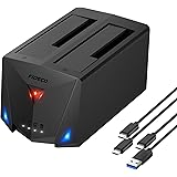 FIDECO Docking Station per Disco Rigido, USB 3.2 Gen 1 Docking Station per SATA HDD o SSD da 2,5" e 3,5", Cavo USB A a USB C 