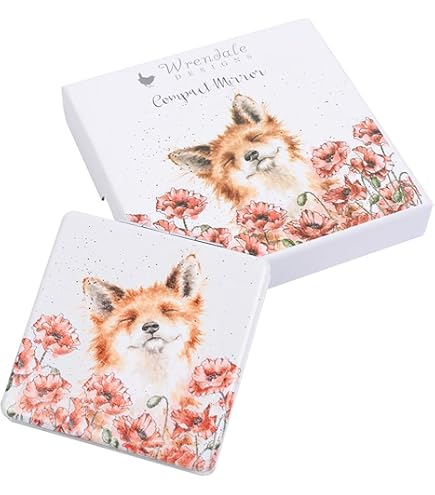 Wrendale Designs Kompaktspiegel „Friday Feeling“ Mit Dackel-Motiv – Veganer Lederumschlag, 70 Mm