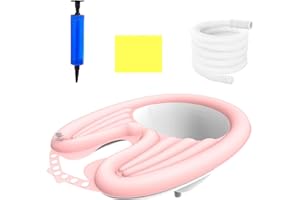 GOTRAIN Bacino portatile per il lavaggio dei capelli, in PVC, pieghevole, per anziani e disabili, donne incinte, bambini, anziani, a letto e a casa (rosa)