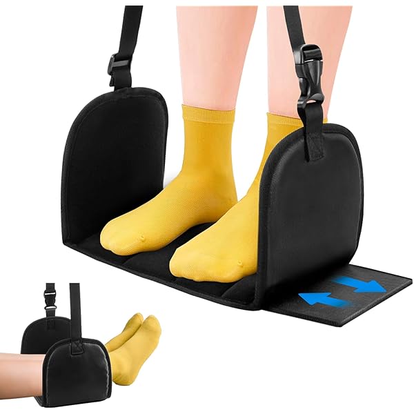 Poggiapiedi Da Viaggio Con Memory Foam - Regolabile Per Aerei, Treni, Ufficio - Foto 8