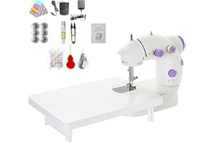 BRAVECOW Portable Sewing Machine with 32PCS Tools, Foot Pedal LED Light Beginner-Friendly Home Use​​ Girl Mom Gift