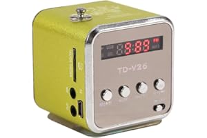 fosa Digital Portable Mini Speaker Music MP3/4 Player Micro SD/TF USB Disk Speaker FM Radio for Outdoors & Indoors: Home, Dorm Room, Kitchen, Bathroom, Car, Parties, Travel, Sports, ect(Green)