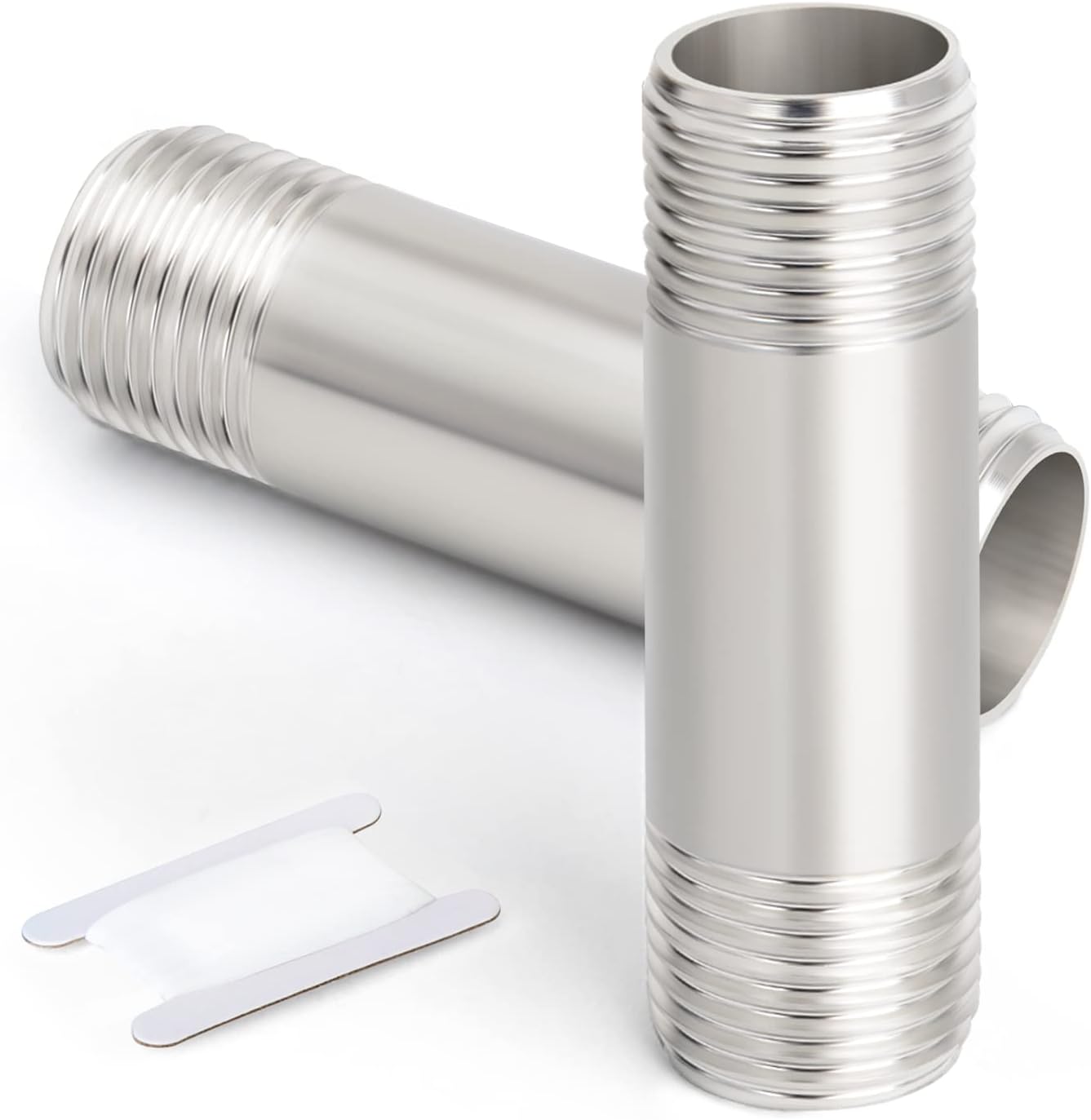 ERGAOBOY 2 uds 50mm 3/8 "x 3/8" macho BSP pezón tubo fundido 304 accesorios de tubería de acero inoxidable
