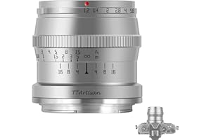 TTArtisan 50mm F1.2 Obiettivo APS-C MF Per Fotocamere FX Mount X-A1 X-A10 X-M1 X-M2 X-H1 X-T1 X-T10 X-T2 X-T20 X-T3 X-T4 X -T100 X-T200 X-T30 X-PR01 XS10 e altro. (d'argento)