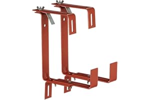 Dehner Blumenkastenhalter Profi für Rohrgeländer, 2 Stück, Metall, terracotta, 27 x 21.6 x 6 cm