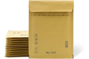 Sobres Acolchados de Papel Burbuja Interior de Polietileno, Color Marrón, Bolsas para Envíos con Capacidad para Albergar Documentos - Ofituria (10 Sobres, 180 x 260 mm)