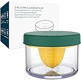 KITCHENDAO 2 in 1 Lemon Orange Citrus Juicer with lid for Sanitary Storage, Manual Hand Squeezer with Built-in 16OZ Measuring