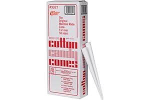 GOLD MEDAL Cotton Candy Cones - 300 Pieces Plain Kraft Paper Candy Floss Sticks for Cotton Candy - Perfect for Parties and Events - Strong, Triple Wrapped, White Candy Floss Cones (300)