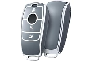 OATSBASF Etui na kluczyki samochodowe odpowiednie do Mercedesa Benz, etui na klucze, etui ochronne z TPU (srebrno-szare)