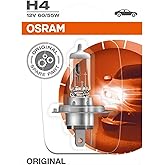 Osram H4 Orijinal Halojen Far Ampul&uuml;, Tekli Paket 12V 60/55W, Tek Ampul Made in Germany