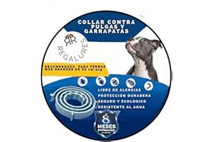 REGALURES Collar contra Pulgas Garrapatas y Mosquitos para Perros y Gatos, Control Antipulgas Sirve 8 Meses de Protección, Collar Antipulgas de 63,5 cm para Mascota Pequeño Mediano Grandes 1 PCS