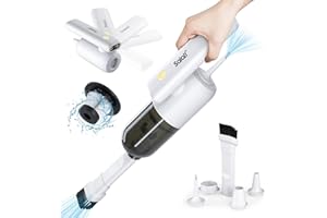 2-in-1 Compressed Air Duster with Vacuum, Salati Electric Air Duster Handheld Vacuum Cleaner, Rechargeable Battery, for PC, Laptop, Keyboard, Electronics, Alternative to Canned Air Duster, White